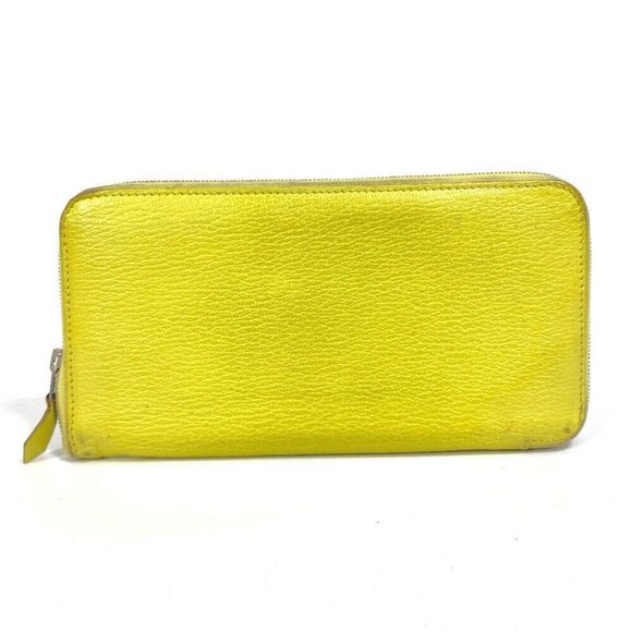 Authentic HERMES Long wallet Azap Long Zip Around Long Wallet Chevre yellow - Picture 3 of 15